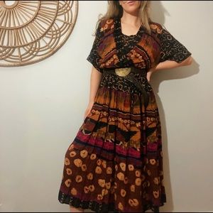 Vintage Boho Carole Little Patterned Maxi Dress